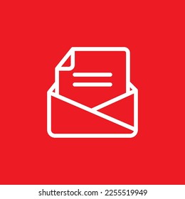 Open the mail line icon, app interface graphics resource, and vector illustration.