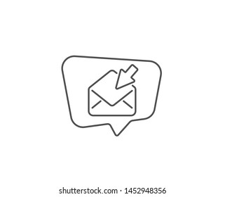 Open Mail line icon. Chat bubble design. View Message correspondence sign. E-mail symbol. Outline concept. Thin line open Mail icon. Vector