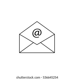 Open mail line icon, representing email, envelope, social media, vector graphics, a linear pattern on a white background, eps 10.