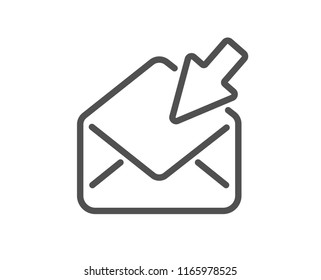 Open Mail line icon. View Message correspondence sign. E-mail symbol. Quality design element. Classic style read mail. Editable stroke. Vector