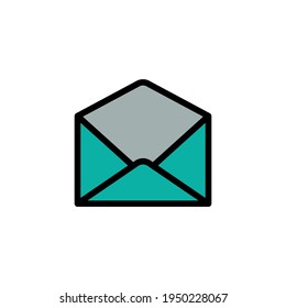 Open mail lineal color icon. the icon can be used for application, web icon, infographic. Editable stroke. Design template vector