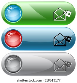 open mail with lock. Vector internet buttons.