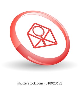 correo abierto con lupa. Icono del vector.