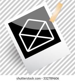 correo abierto. Fotograma. Icono del vector.