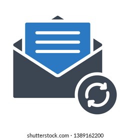 open mail reload glyph double color icon