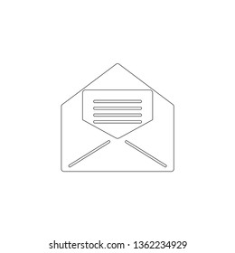 Open mail. simple flat vector icon illustration. outline line symbol - editable stroke