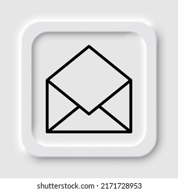 Open mail simple icon vector. Flat design. Neumorphism design.ai