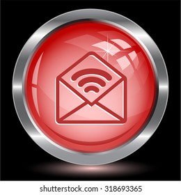 correo abierto con sonido. botón Internet. Ilustración vectorial.