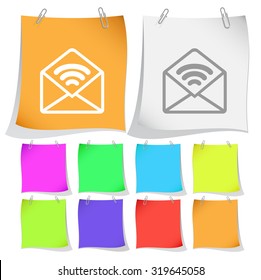 open mail with sound. Vector note papers.
