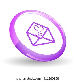 open mail with tulip. Vector icon.