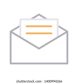 open mail vector color line icon