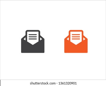 open mail vector isolated on white background.