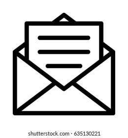 Open Mail Vector Line Icon
