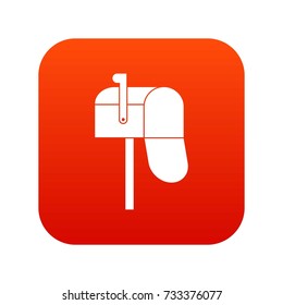Open mailbox icon digital red for any design isolated on white vector illustration