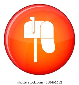 Open mailbox icon in red circle isolated on white background vector illustration