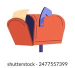 Open Mailbox with Letter vector
