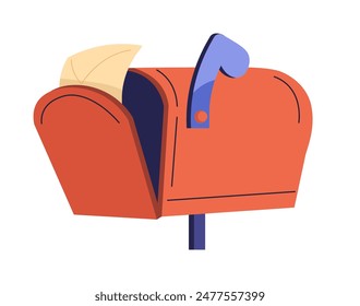 Open Mailbox with Letter vector