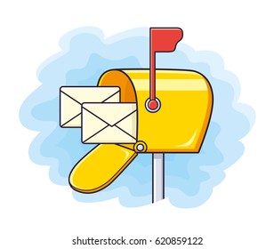 Open mailbox with letters.