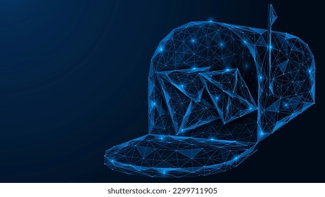 An open mailbox with letters inside. Low-poly design of interconnected lines of dots. Blue background.