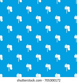 Open mailbox pattern repeat seamless in blue color for any design. Vector geometric illustration