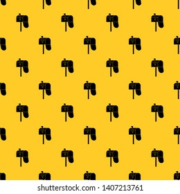 Open mailbox pattern seamless vector repeat geometric yellow for any design