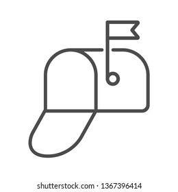 Open mailbox thin line icon