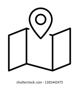 Open map, travel destination concept line icon. Simple element illustration. Can be used for web and mobile UI/UX