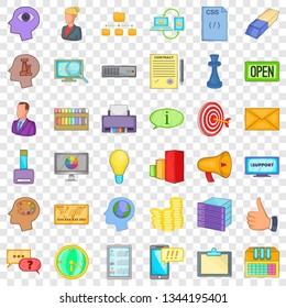 Open market icons set. Cartoon style of 36 open market vector icons for web for any design