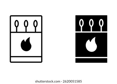 Open matchbox with matchsticks line icon. linear style sign for mobile concept and web design. Matches and Matchbox outline vector icon. Symbols, logo illustrations. Vector graphics