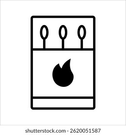 Open matchbox with matchsticks line icon. linear style sign for mobile concept and web design. Matches and Matchbox outline vector icon. Symbols, logo illustrations. Vector graphics