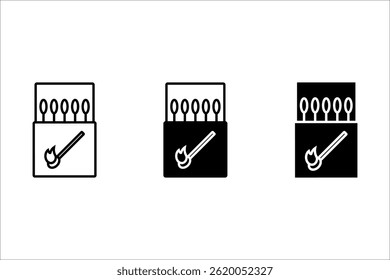 Open matchbox with matchsticks line icon. linear style sign for mobile concept and web design. Matches and Matchbox outline vector icon. Symbols, logo illustrations. Vector graphics