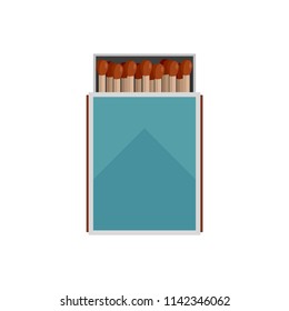 Open matches box icon. Flat illustration of open matches box vector icon for web isolated on white