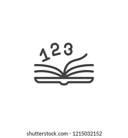 Open math book pages outline icon. linear style sign for mobile concept and web design. simple line vector icon. Symbol, logo illustration. Pixel perfect vector graphics