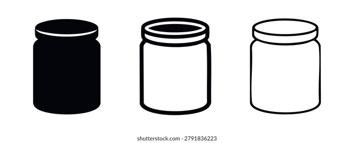 Open Medicine Bottle Icon Set. Pharmaceutical Pill Container Symbol Collection for Health and Wellness.