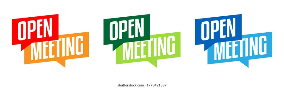 Open meeting on speech bubble