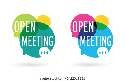 Open meeting on speech bubble
