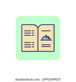 Open menu line icon. Cookbook, recipe, cafe. Restaurant concept. Vector illustration can be used for topics like food, cooking, service