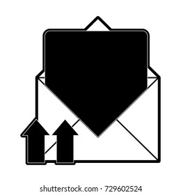 open message envelope with with up arrows icon image 