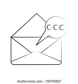 open message envelope with chat bubble  icon image 