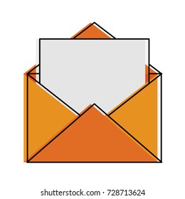 open message envelope with outcoming document icon image 