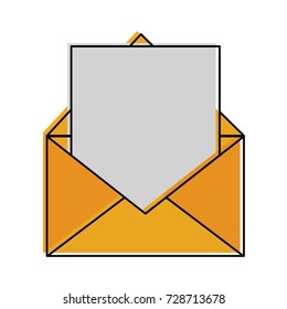 open message envelope with outcoming document icon image 