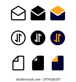 open message icon set with three style for presentation, banner, and social media