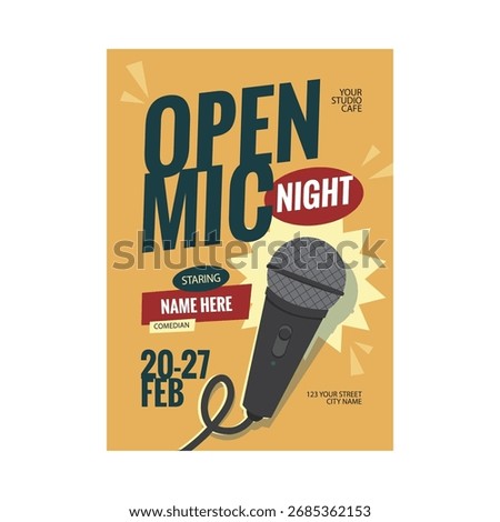 Open mic night Flyer poster template design