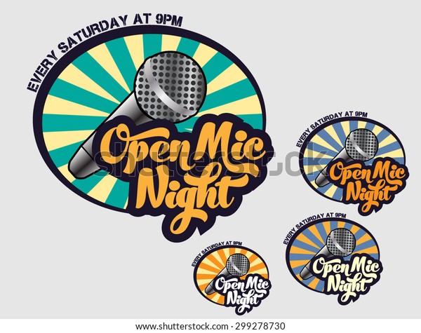 Open Mic Night- Logo for\
event, comedy club, bar, pub, nightclub, venue, cafe, stand up\
show, karaoke place, anything related to entertainment and show\
business 