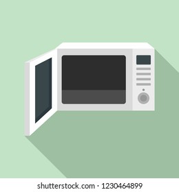 Open microwave icon. Flat illustration of open microwave vector icon for web design