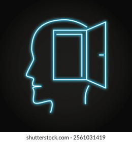 Open mind concept neon icon. Vector illustration