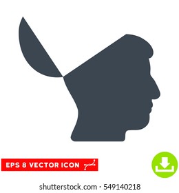 Open Mind EPS vector pictogram. Illustration style is flat iconic smooth blue symbol on white background.