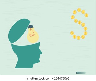 Open mind to get idea,Vector design
