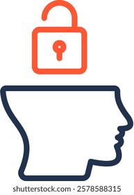 Open Mind Icon Color Line Vector Illustration