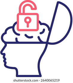 Open Mind Icon Color Vector Illustration